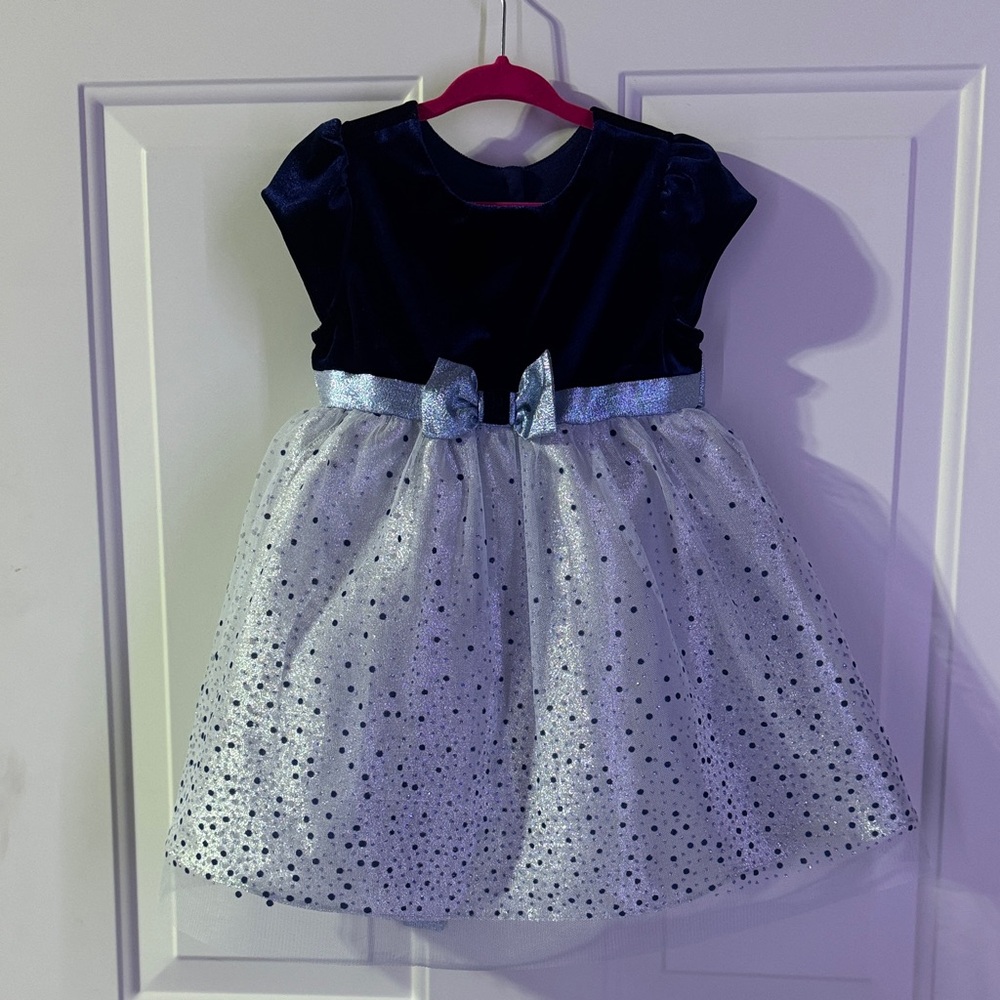 Jon’s Michelle Navy and Silver Sparkle Dress- 2T